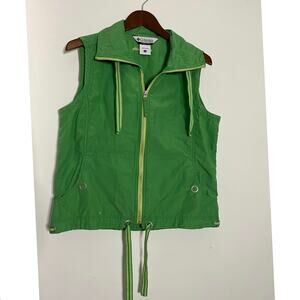 Vintage Y2K Columbia Lime Green Vest Utility Women’s Size L Streetwear Sporty